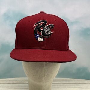 Sacramento River Cats Hat Fitted Mens 7 1/8 Red Plain Logo MiLB Baseball Cap